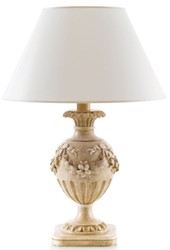 Casa Padrino luxury baroque table lamp antique beige / white Ø 23 x H. 51.5 cm - Magnificent baroque style desk lamp with lampshade - Luxury quality - Made in Italy