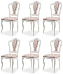 Casa Padrino ensemble de 6 chaises de salle à manger baroque de luxe avec motif rose / blanc – Magnifiques chaises de cuisine style baroque - Meuble de salle à manger de luxe de style baroque Casa Padrino ensemble de 6 chaises de salle à manger baroque de luxe avec motif rose / blanc – Magnifiques chaises de cuisine style baroque - Meuble de salle à manger de luxe de style baroque