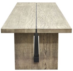 Casa Padrino tavolo da pranzo in legno massello stile country grigio / nero - Varie Dimensioni - Tavolo da cucina in legno di quercia - Mobili sala da pranzo in legno massello stile country