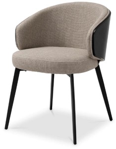 Casa Padrino luxury dining chair gray / black 57 x 62 x H. 77 cm - Kitchen chair with armrests - Dining room furniture - Luxury furniture - Luxury quality