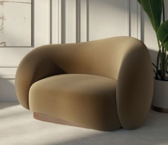 Casa Padrino luxury velvet armchair right side brown / dark brown 110 x 105 x H. 78 cm - Living room armchair - Hotel armchair - Living room furniture - Hotel furniture - Luxury furniture