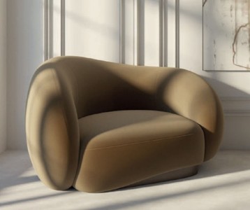 Casa Padrino luxury velvet armchair left side brown / dark brown 110 x 105 x H. 78 cm - Living room armchair - Hotel armchair - Living room furniture - Hotel furniture - Luxury furniture