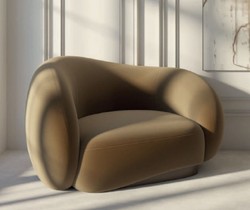 Casa Padrino luxury velvet armchair left side brown / dark brown 110 x 105 x H. 78 cm - Living room armchair - Hotel armchair - Living room furniture - Hotel furniture - Luxury furniture