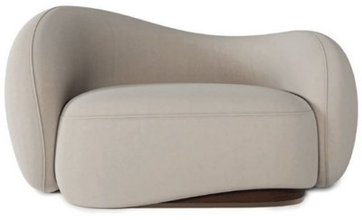 Casa Padrino luxury velvet armchair left side gray / dark brown / brass 110 x 105 x H. 78 cm - Living room armchair - Hotel armchair - Living room furniture - Hotel furniture - Luxury furniture