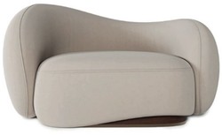 Casa Padrino luxury velvet armchair left side gray / dark brown / brass 110 x 105 x H. 78 cm - Living room armchair - Hotel armchair - Living room furniture - Hotel furniture - Luxury furniture