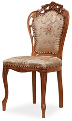 Casa Padrino conjunto de 4 sillas de comedor barrocos de lujo con patrón elegante oro / multicolor / marrón - Sillas de cocina barroco - Magníficos muebles de comedor de lujo estilo barroco
