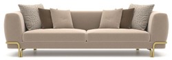 Luxus Wohnzimmer Hotel Sofa Hellbraun Messing