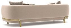 Luxus Wohnzimmer Hotel Sofa Hellbraun Messing