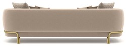Luxus Wohnzimmer Hotel Sofa Hellbraun Messing