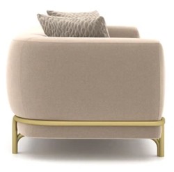 Luxus Wohnzimmer Hotel Sofa Hellbraun Messing