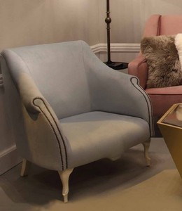 Casa Padrino luxury Art Deco armchair gray / cream 85 x 85 x H. 88 cm - Living room armchair - Hotel armchair - Living room furniture - Hotel furniture - Luxury Art Deco Furniture
