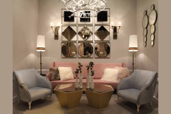 Casa Padrino fauteuil Art Déco de luxe gris / crème 85 x 85 x H. 88 cm - Fauteuil de salon - Fauteuil d'hôtel - Meubles de salon - Meubles d'hôtel - Meubles Art Déco de Luxe