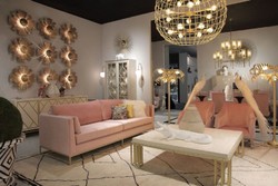 Casa Padrino fauteuil Art Déco de luxe rose / gris 85 x 85 x H. 88 cm - Fauteuil de salon - Fauteuil d'hôtel - Meubles de salon - Meubles d'hôtel - Meubles Art Déco de Luxe