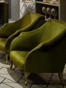 Casa Padrino luxury Art Deco armchair green 85 x 85 x H. 88 cm - Living room armchair - Hotel armchair - Living room furniture - Hotel furniture - Luxury Art Deco Furniture