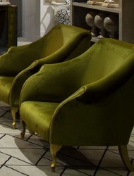 Casa Padrino poltrona Art Deco di lusso verde 85 x 85 x A. 88 cm - Poltrona da soggiorno - Poltrona hotel - Mobili da soggiorno - Mobili hotel - Mobili Art Deco di Lusso