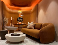 Luxus Wohnzimmer Hotel Sofa Braun Naturfarben