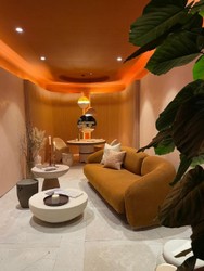 Luxus Wohnzimmer Hotel Sofa Braun Naturfarben