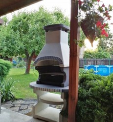 Casa Padrino grill de jardin de luxe gris clair / gris 98 x 62 x H. 170 cm - Cheminée grill en béton - Accessoires de jardin de luxe