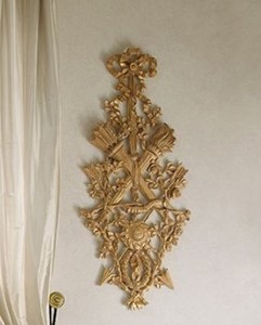 Casa Padrino luxury baroque wall ornament natural - Magnificent solid wood wall decoration ornament in baroque style - Baroque wall decoration - Luxury quality - Made in Italy
