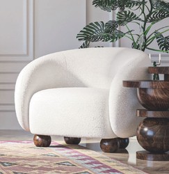 Casa Padrino luxury armchair white / dark brown 90 x 90 x H. 72 cm - Living room armchair - Hotel armchair - Living room furniture - Hotel furniture - Luxury furniture