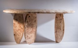 Casa Padrino consola de lujo de madera maciza natural 160 x 45 x A. 80 cm - Mesa consola de madera de raíz - Muebles de salón - Muebles de lujo - Interiores de lujo