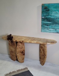 Casa Padrino consola de lujo de madera maciza natural 160 x 45 x A. 80 cm - Mesa consola de madera de raíz - Muebles de salón - Muebles de lujo - Interiores de lujo