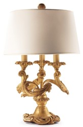 Casa Padrino luxury baroque table lamp antique gold / cream Ø 25 x H. 56 cm - Magnificent baroque style desk lamp with lampshade - Luxury quality - Made in Italy