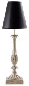Casa Padrino luxury baroque table lamp antique gray / black Ø 15 x H. 64 cm - Magnificent baroque style desk lamp with lampshade - Luxury quality - Made in Italy