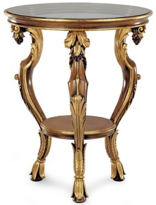 Prunkvoller Luxus Barock Massivholz Beistelltisch mit Glasplatte Antik Braun Antik Gold Schwarz
