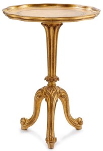 Prunkvoller Luxus Barock Massivholz Beistelltisch Antik Gold