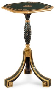 Prunkvoller Luxus Barock Massivholz Beistelltisch Antik Grün Antik Gold