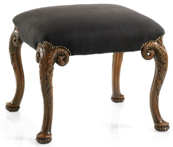 Casa Padrino taburete barroco de lujo negro / marrón - Taburete de estilo barroco hecho a mano - Taburete de pie barroco - Muebles barrocos - Calidad de lujo - Hecho en Italia