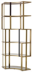Gebogener Luxus Wohnzimmer Hotel Schrank Regalschrank Messing Schwarz Grau