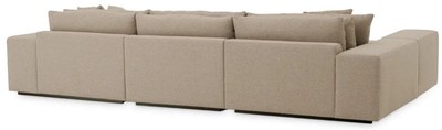 Casa Padrino Luxus Ecksofa mit Kissen Grau / Schwarz 380 x 200 x H. 90 cm - Wohnzimmer Sofa - Hotel Sofa - Wohnzimmer Möbel - Hotel Möbel - Luxus Möbel - Luxus Qualität