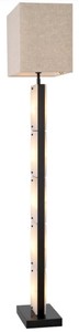 Casa Padrino Luxus Stehleuchte Alabaster / Bronze / Beige 50 x 29 x H. 173 cm - Stehlampe mit rechteckigem Lampenschirm - Luxus Stehleuchten - Luxus Leuchten - Luxus Interior