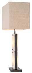 Casa Padrino lampada da tavolo di lusso alabastro / bronzo / beige 50 x 29 x A. 95 cm - Lampada da scrivania con paralume rettangolare - Lampade da tavolo di lusso - Lampade da scrivania di lusso