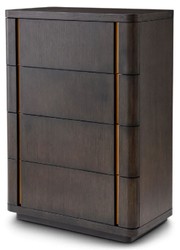 Casa Padrino luxury dresser with 4 drawers mocha / brass 85 x 48.5 x H. 120.5 cm - Bedroom chest of drawers - Bedroom furniture - Hotel furniture - Luxury furniture - Luxury quality