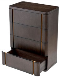 Casa Padrino luxury dresser with 4 drawers mocha / brass 85 x 48.5 x H. 120.5 cm - Bedroom chest of drawers - Bedroom furniture - Hotel furniture - Luxury furniture - Luxury quality