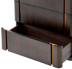 Casa Padrino luxury dresser with 4 drawers mocha / brass 85 x 48.5 x H. 120.5 cm - Bedroom chest of drawers - Bedroom furniture - Hotel furniture - Luxury furniture - Luxury quality