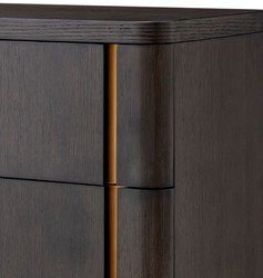 Casa Padrino luxury dresser with 4 drawers mocha / brass 85 x 48.5 x H. 120.5 cm - Bedroom chest of drawers - Bedroom furniture - Hotel furniture - Luxury furniture - Luxury quality