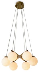 Casa Padrino lustre de luxe laiton antique / albâtre Ø 60 x H. 17 cm - Lustre de salon réglable en hauteur avec abat jour ronds en albâtre - Qualité de luxe