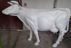 Casa Padrino scultura decorativa XXL di lusso mucca bianco 210 x 55 x A. 147 cm - Enorme scultura da giardino - Scultura a grandezza naturale - Figura decorativa XXL - Figura animale XXL