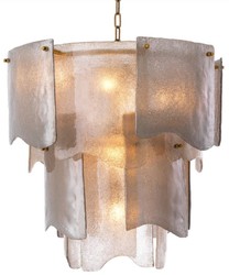 Casa Padrino luxury chandelier gray / antique brass Ø 61 x H. 60 cm - Round chandelier - Living room chandelier - Hotel chandelier - Luxury furniture - Luxury interior