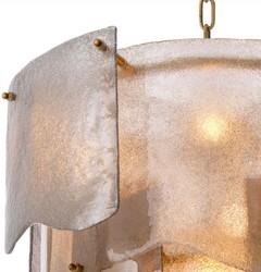 Casa Padrino luxury chandelier gray / antique brass Ø 61 x H. 60 cm - Round chandelier - Living room chandelier - Hotel chandelier - Luxury furniture - Luxury interior