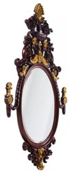 Casa Padrino espejo barroco de lujo marrón oscuro / oro antiguo - Magnífico espejo de pared de caoba de estilo barroco - Muebles de lujo de estilo barroco - Muebles barrocos - Noble y magnífico