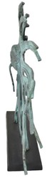 Casa Padrino scultura decorativa di lusso in alluminio pesce combattente siamese turchese / nero 55 x 11,5 x A. 52,5 cm - Figura in alluminio con base in legno - Decorazione soggiorno e scrivania