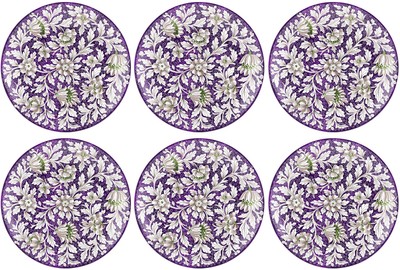 Casa Padrino luxury ceramic plates set of 6 purple / multicolored Ø 40 cm - Handmade & hand painted dinner plates with floral design - Hotel & restaurant accessories - Made in Italy Casa Padrino luxury ceramic plates set of 6 purple / multicolored Ø 40 cm - Handmade & hand painted dinner plates with floral design - Hotel & restaurant accessories - Made in Italy