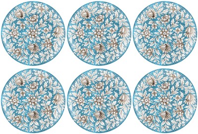 Casa Padrino luxury ceramic plates set of 6 light blue / multicolored Ø 40 cm - Handmade & hand painted dinner plates with floral design - Hotel & restaurant accessories - Made in Italy Casa Padrino luxury ceramic plates set of 6 light blue / multicolored Ø 40 cm - Handmade & hand painted dinner plates with floral design - Hotel & restaurant accessories - Made in Italy