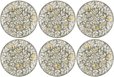 Casa Padrino luxury ceramic plates set of 6 olive green / multicolored Ø 40 cm - Handmade & hand painted dinner plates with floral design - Hotel & restaurant accessories - Made in Italy Casa Padrino luxury ceramic plates set of 6 olive green / multicolored Ø 40 cm - Handmade & hand painted dinner plates with floral design - Hotel & restaurant accessories - Made in Italy