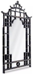 Casa Padrino espejo de lujo negro / oro 110 x 5 x A. 170 cm - Magnífico espejo de pared asiático de caoba - Muebles de lujo en estilo asiático - Colección de lujo